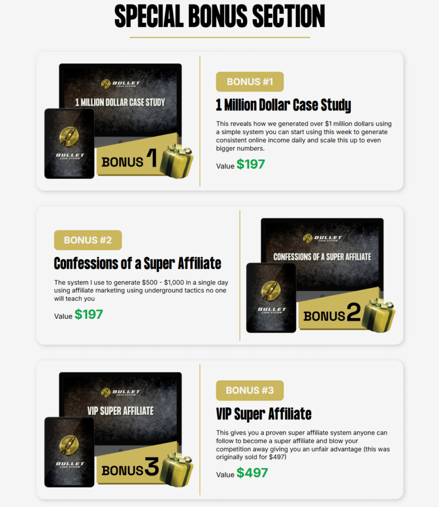 Bullet Cash System Review Bonuses